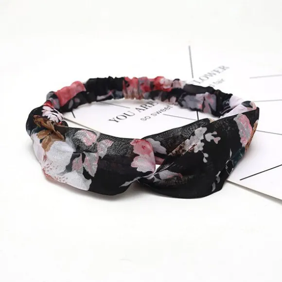 Fashion Princesse Fleurie Bandeau Fleur Noir
