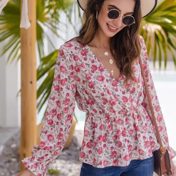 Sale Princesse Fleurie Blouse Blanche Fleurie Rose