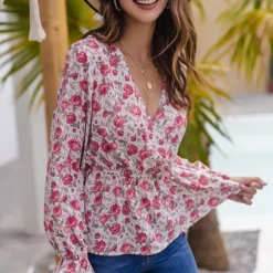 Sale Princesse Fleurie Blouse Blanche Fleurie Rose