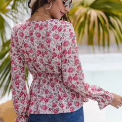 Sale Princesse Fleurie Blouse Blanche Fleurie Rose