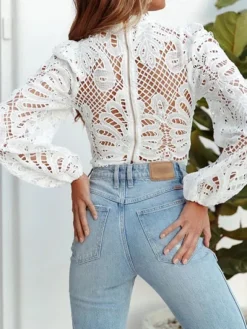 Online Princesse Fleurie Blouse Crop Top Fleurie