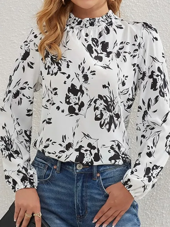 Cheap Princesse Fleurie Blouse Fleurie Col Rond