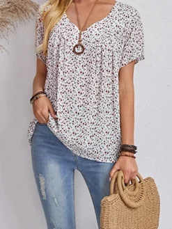 Online Princesse Fleurie Blouse Fleurie Col V