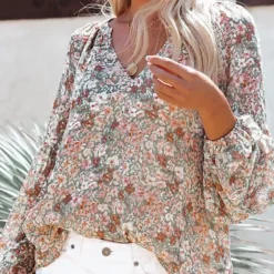 New Princesse Fleurie Blouse Fleurie Manches Bouffantes