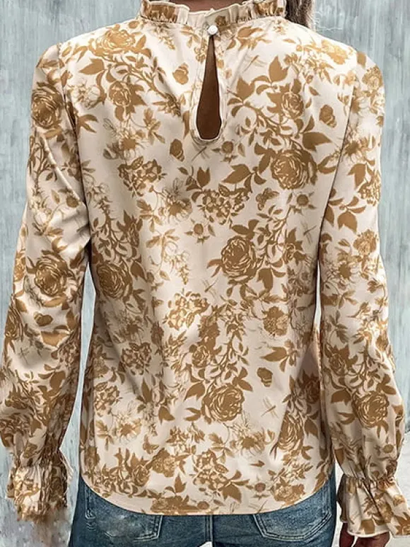 Hot Princesse Fleurie Blouse Fleurie Manches Longues