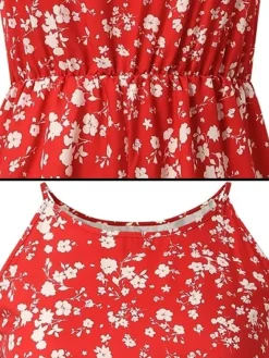 Hot Princesse Fleurie Combishort Fleuri Rouge