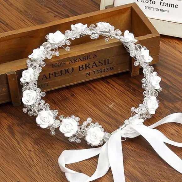 Cheap Princesse Fleurie Couronne de Fleurs Mariée