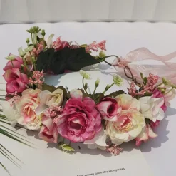 Cheap Princesse Fleurie Couronne de Fleurs Rose