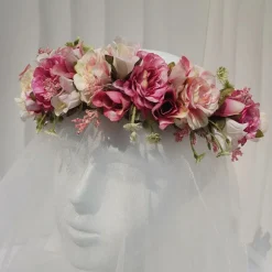 Cheap Princesse Fleurie Couronne de Fleurs Rose