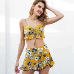 Cheap Princesse Fleurie Ensemble Top et Short Fleuri