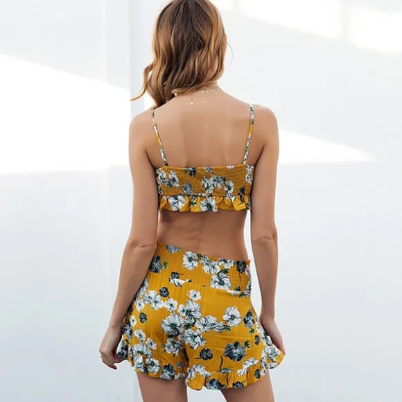 Cheap Princesse Fleurie Ensemble Top et Short Fleuri