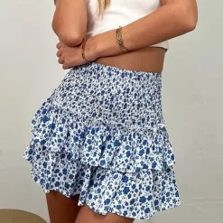 Fashion Princesse Fleurie Jupe Courte Fleurie Smockée