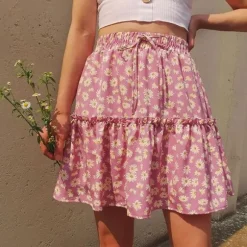 Hot Princesse Fleurie Jupe Fleurie Courte Trapèze