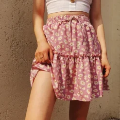 Hot Princesse Fleurie Jupe Fleurie Courte Trapèze