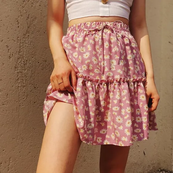 Hot Princesse Fleurie Jupe Fleurie Courte Trapèze