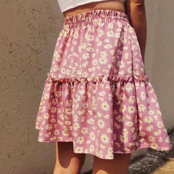 Hot Princesse Fleurie Jupe Fleurie Courte Trapèze