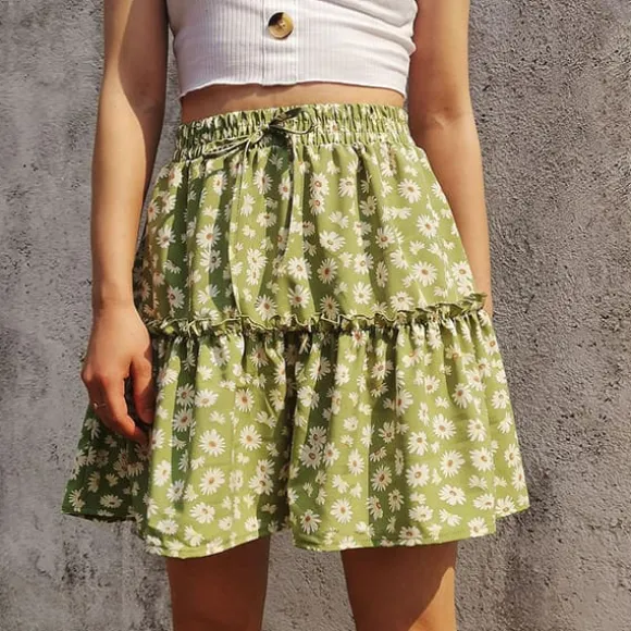 Hot Princesse Fleurie Jupe Fleurie Courte Trapèze
