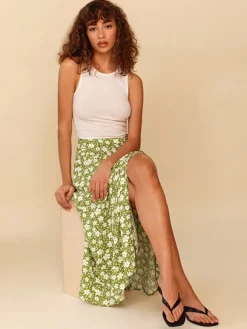 New Princesse Fleurie Jupe Longue Fleurie Taille Haute