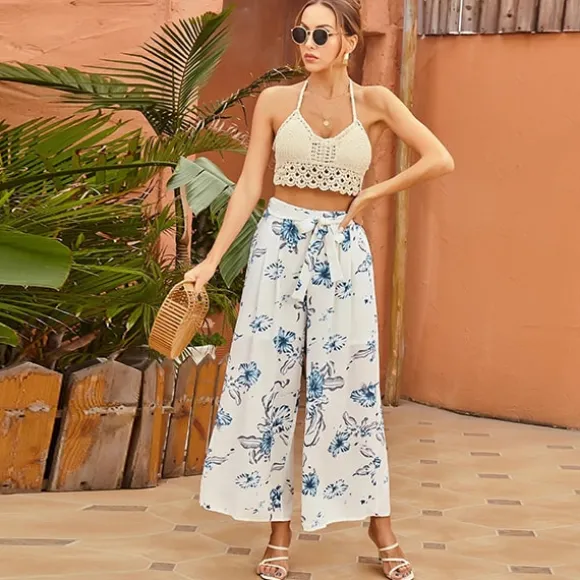 Discount Princesse Fleurie Pantalon Blanc Fleuri
