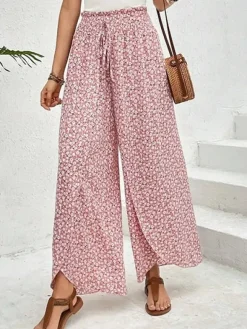 Hot Princesse Fleurie Pantalon Taille Haute Fleuri