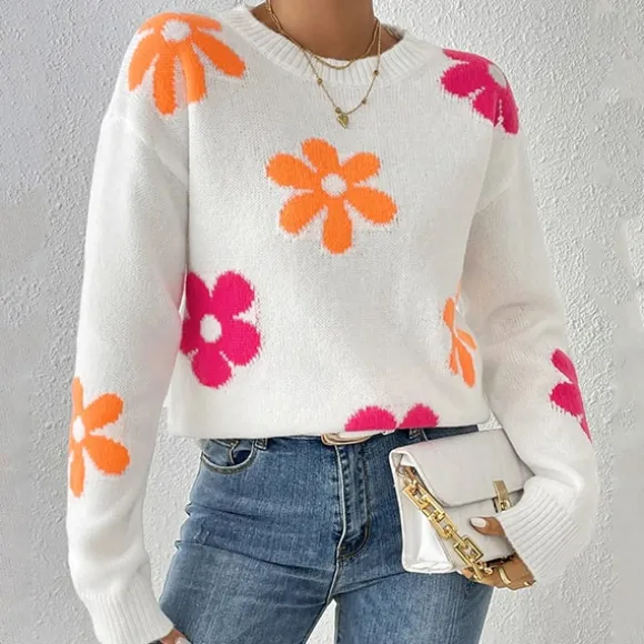 Best Princesse Fleurie Pull Blanc Fleuri