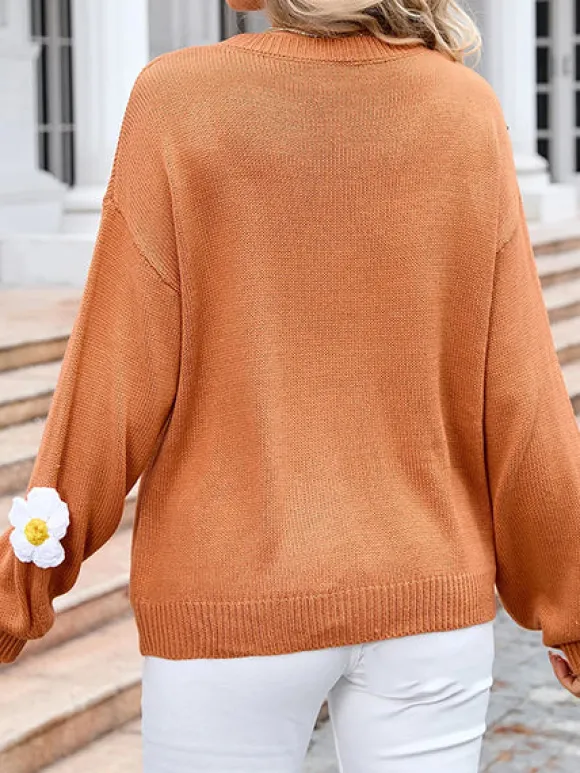 Cheap Princesse Fleurie Pull Tricot Fleuri