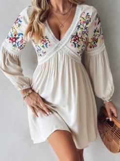 Online Princesse Fleurie Robe Blanche Brodée Fleurs