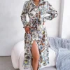 Online Princesse Fleurie Robe Chemise Fleurie Longue