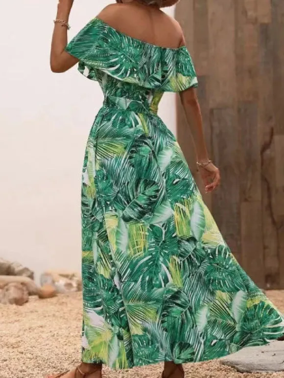 Hot Princesse Fleurie Robe Col Bardot Fleurie