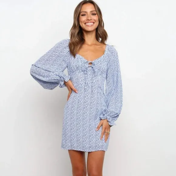 Flash Sale Princesse Fleurie Robe Courte Droite Fleurie