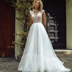 Fashion Princesse Fleurie Robe de Mariée Fleurie Champêtre
