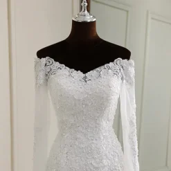 Hot Princesse Fleurie Robe de Mariée Fleurie Manches Longues