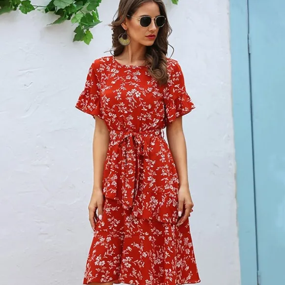 Best Sale Princesse Fleurie Robe d'Été Fleurie Courte
