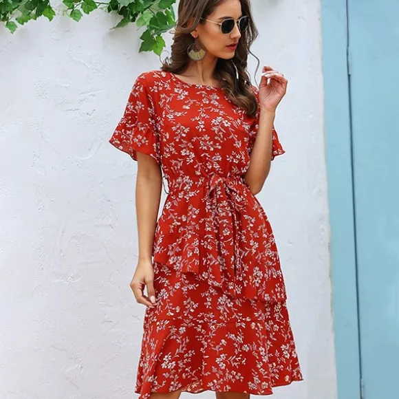 Best Sale Princesse Fleurie Robe d'Été Fleurie Courte