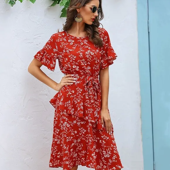 Best Sale Princesse Fleurie Robe d'Été Fleurie Courte