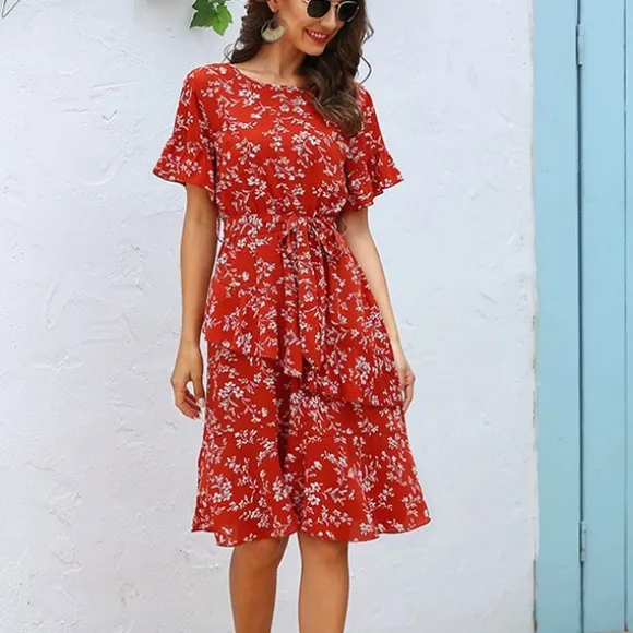 Best Sale Princesse Fleurie Robe d'Été Fleurie Courte