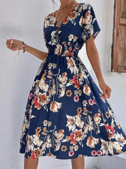 Online Princesse Fleurie Robe d'Été Fleurie Mi Longue