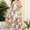 Flash Sale Princesse Fleurie Robe Fleurie Blanche Grande Taille