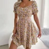Online Princesse Fleurie Robe Fleurie Courte à Volants