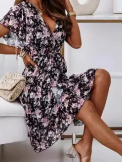 Fashion Princesse Fleurie Robe Fleurie Courte Bohème