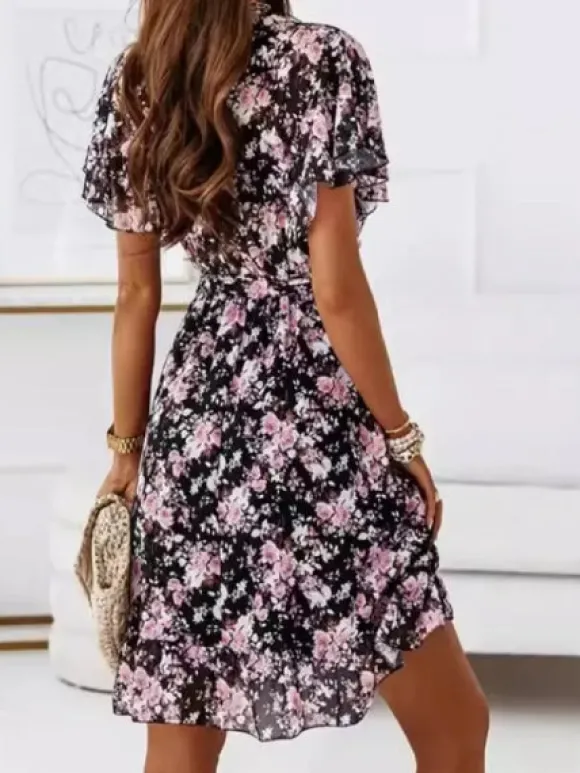Fashion Princesse Fleurie Robe Fleurie Courte Bohème