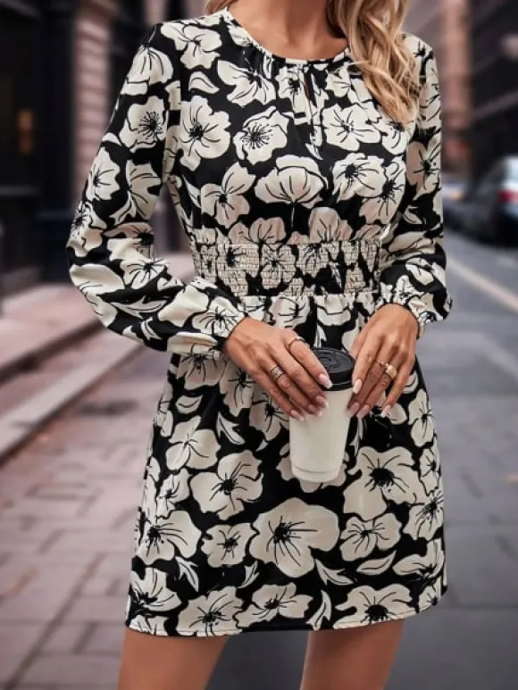 Hot Princesse Fleurie Robe Fleurie Courte Fluide Automne