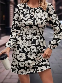 Hot Princesse Fleurie Robe Fleurie Courte Fluide Automne