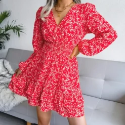 Shop Princesse Fleurie Robe Fleurie Courte Manches Longues