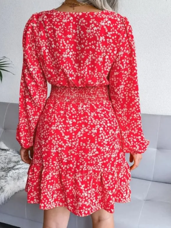 Shop Princesse Fleurie Robe Fleurie Courte Manches Longues