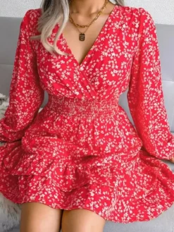 Shop Princesse Fleurie Robe Fleurie Courte Manches Longues