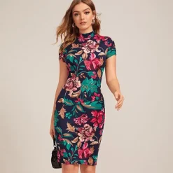 Shop Princesse Fleurie Robe Fleurie Courte Moulante