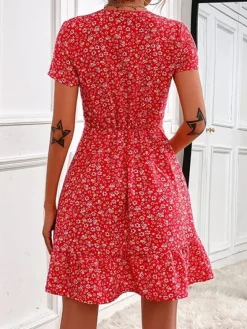 Cheap Princesse Fleurie Robe Fleurie Courte Rouge