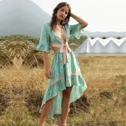 Hot Princesse Fleurie Robe Fleurie Deux Pièces