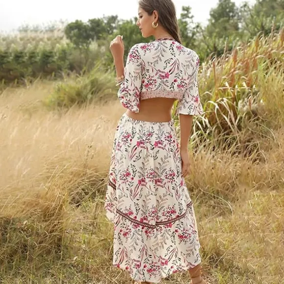 Hot Princesse Fleurie Robe Fleurie Deux Pièces
